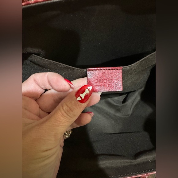 Gucci Canvas Beige/Red Python Trophy Tote - Picture 7 of 12